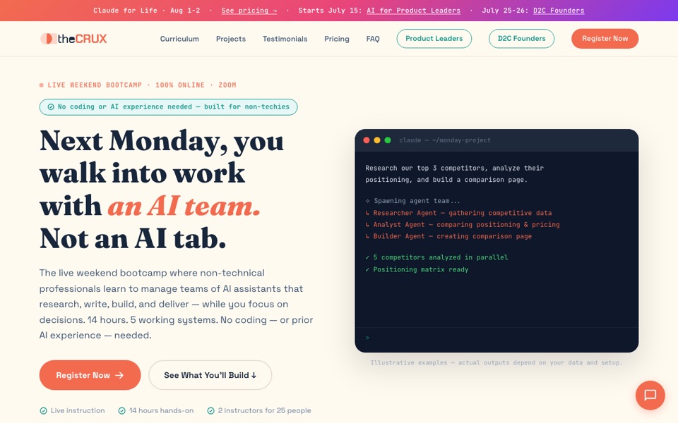 Screenshot of theCRUX